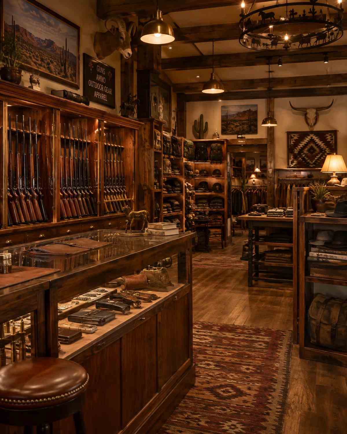 Interior of a traditional independent gun shop