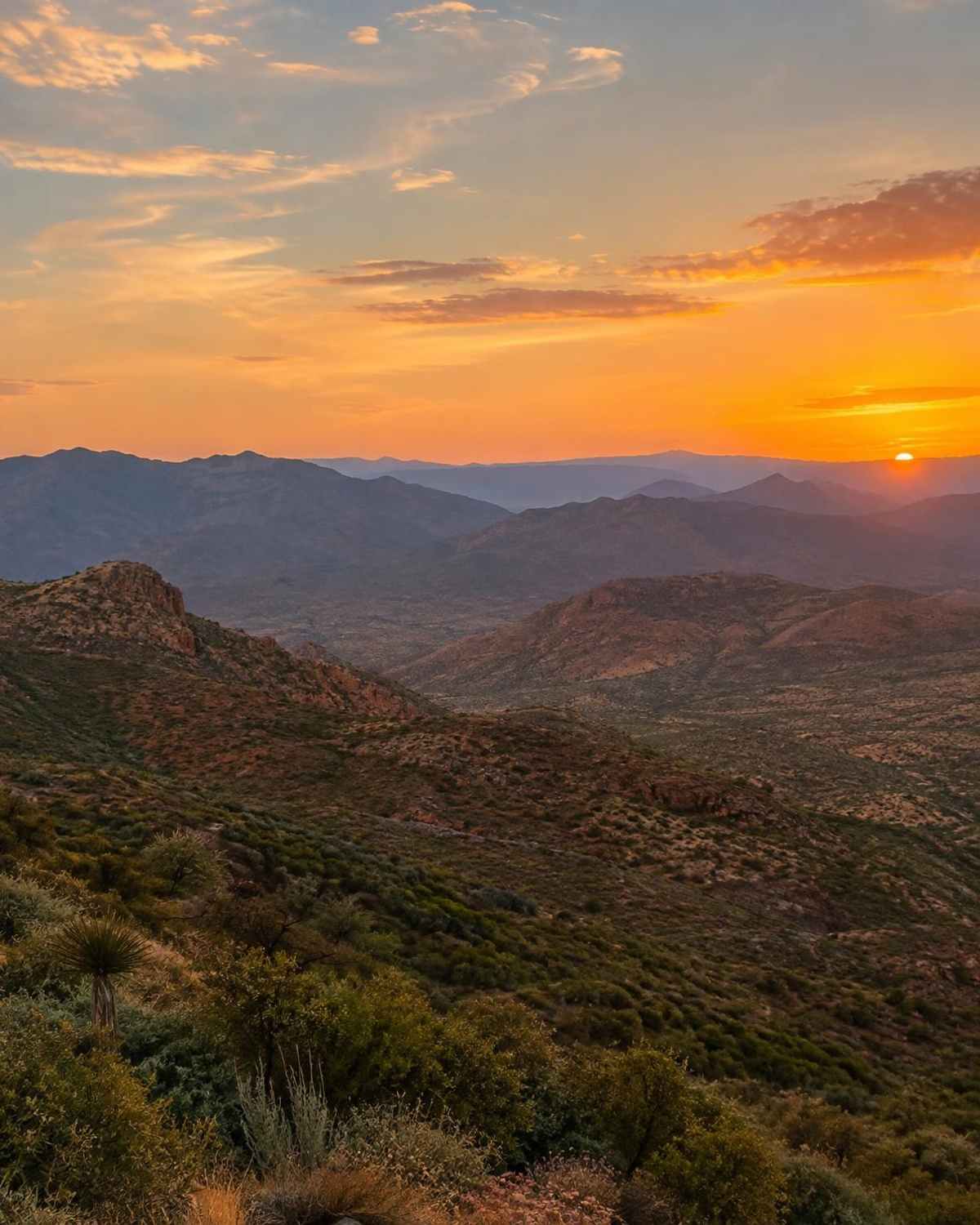 Panoramic view of the desert and mountains of Southern Arizona